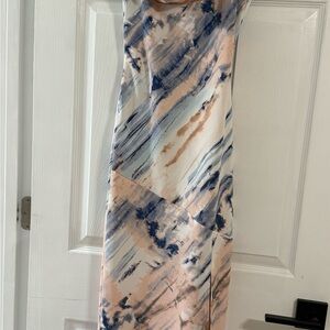 Abstract Print Sleeveless Dress